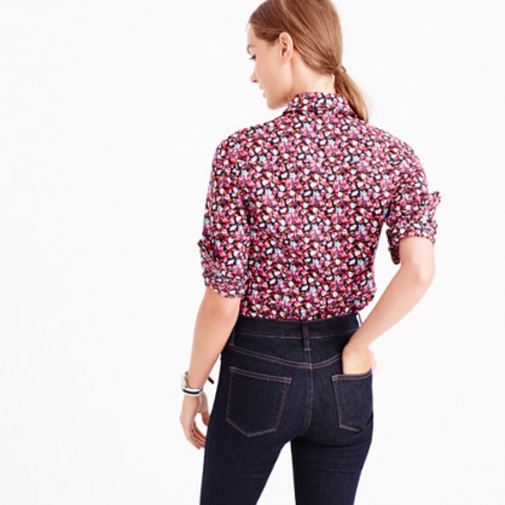 NWOT J. Crew Liberty of London Tuxedo Button Down - Picture 2 of 5